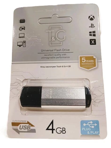 Флешка T&G Vega 121 4GB сірий - Фото 1 Флешка T&G Vega 121 4GB сірий - изображение 1