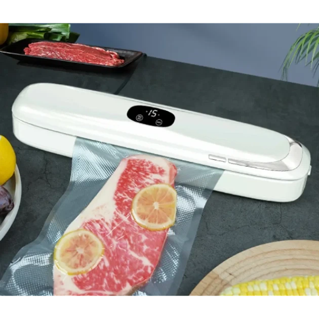 Вакууматор бытовой вакуумный упаковщик для еды Vacuum sealer Model 1 с сенсорным дисплеем 25 см Белый - изображение 3