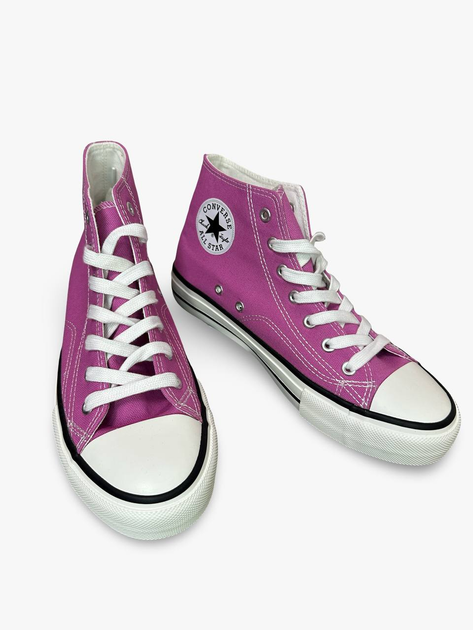 Жіночі кеди високі з вишивкою Converse рожеві 38 - зображення 7