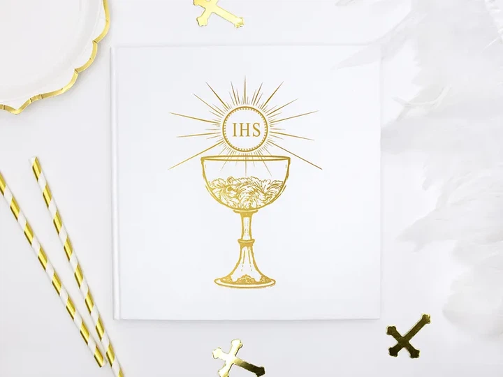 Księga gości PartyDeco Komunia 20,5 x 20,5 cm 22 kartki Biała (KGK7) (5901157444462) - obraz 5