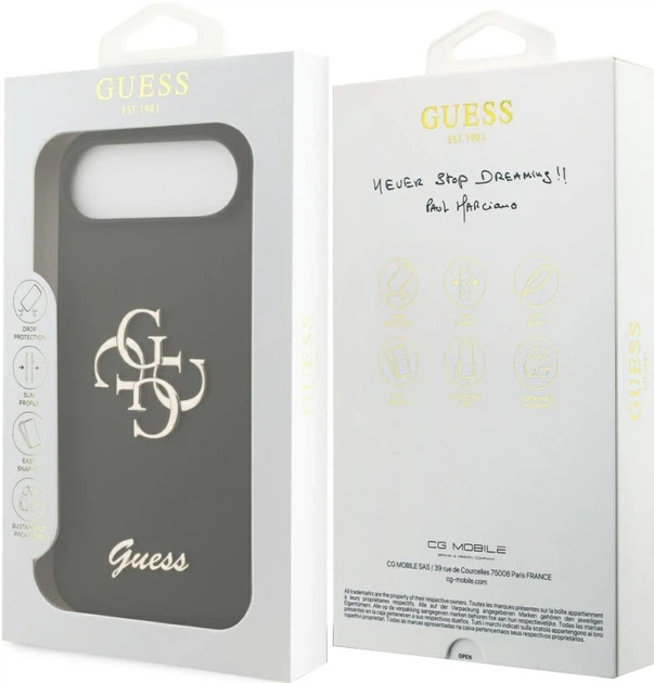 Etui Guess Silicone Big 4G Script do Apple iPhone Air Czarne (3666339522247) - obraz 3