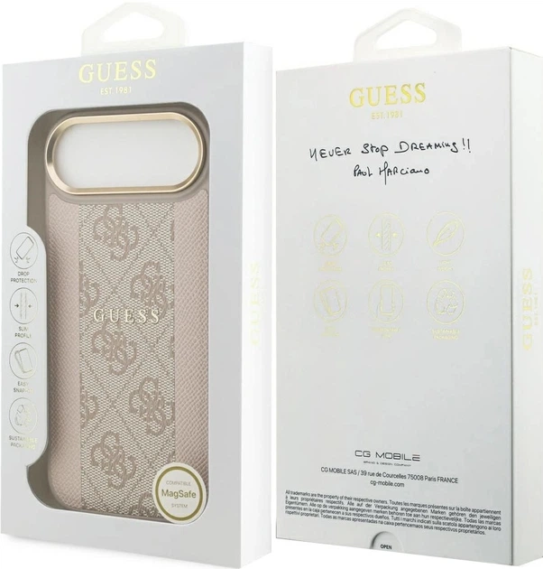 Панель Guess 4G Stripe MagSafe для Apple iPhone Air Pink (3666339520809) - зображення 3