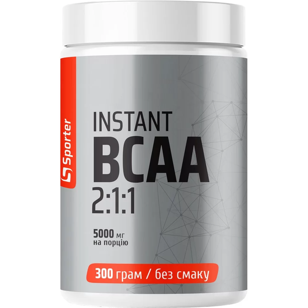 Амінокислоти Sporter BCAA Instant 300 г. (Без смаку) - Фото 1 Амінокислоти Sporter BCAA Instant 300 г. (Без смаку) - зображення 1