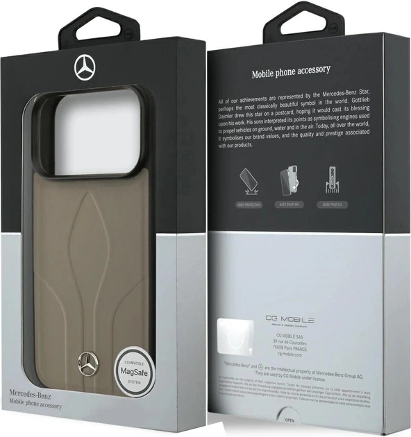 Панель Mercedes Benz Leather The Move MagSafe для Apple iPhone 17 Pro Taupe (3666339506797) - зображення 3