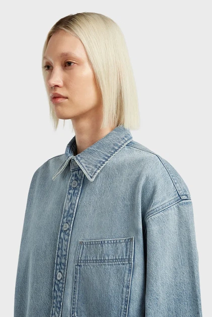 Жіноча блакитна джинсова сорочка Maxi G-Star RAW S D27695, D788 - Фото 5 Жіноча блакитна джинсова сорочка Maxi G-Star RAW S D27695, D788 - зображення 5