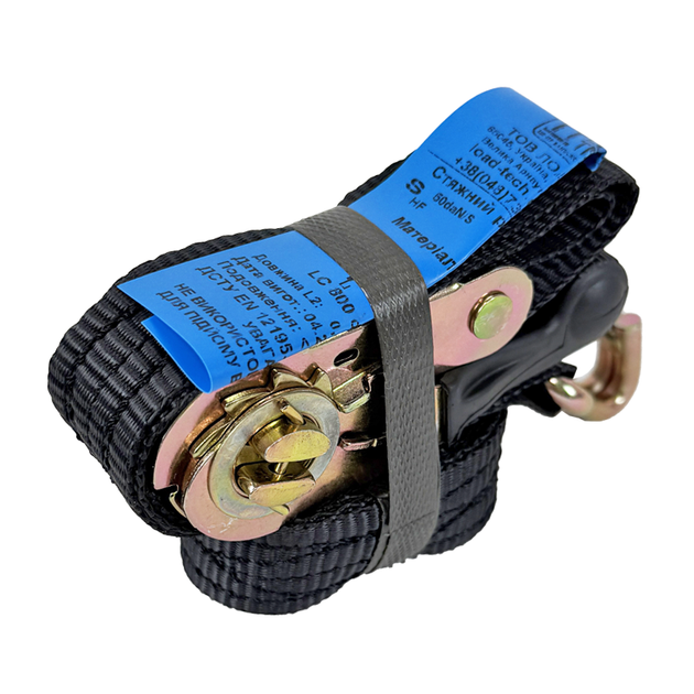 Ремень стяжной Load-Tech STANDARD BLACK 0.8 т, 2 м (черный) - изображение 2