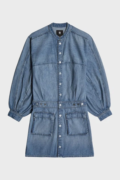 Жіноче блакитне джинсове плаття Macro Balloon G-Star RAW S D26286,D539 - зображення 6