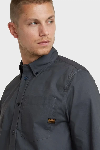 Чоловіча темно-синя сорочка One pkt regular shirt l/s G-Star RAW S D24292,D308 - Фото 4 Чоловіча темно-синя сорочка One pkt regular shirt l/s G-Star RAW S D24292,D308 - зображення 4