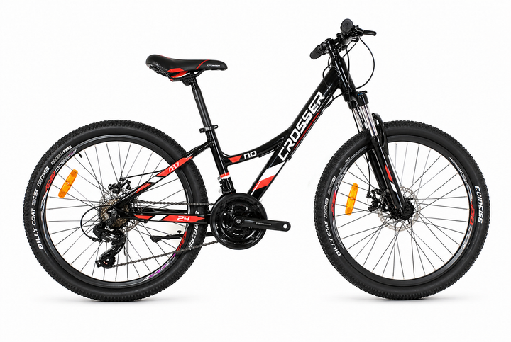 Велосипед Crosser NIO 24" 21 швидкість Shimano, алюмінієвий MTB, дискові гальма, підлітковий Червоний - Фото 1 Велосипед Crosser NIO 24" 21 швидкість Shimano, алюмінієвий MTB, дискові гальма, підлітковий Червоний - зображення 1