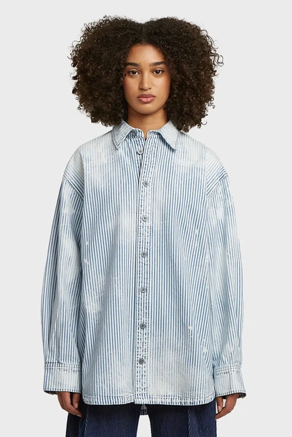 Жіноча джинсова сорочка у смужку Maxi overshirt G-Star RAW S D26853,E088 - Фото 1 Жіноча джинсова сорочка у смужку Maxi overshirt G-Star RAW S D26853,E088 - зображення 1