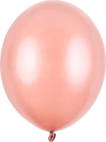 Balony PartyDeco Strong Metallic 30 cm Różowe złoto 100 szt (5902230780408) - obraz 2
