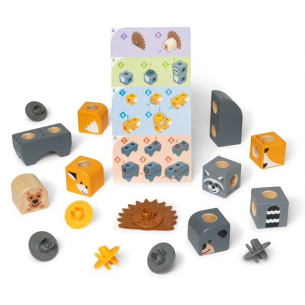 Дерев’яний конструктор Melissa & Doug Blockables “Друзі лісових тварин”, розвиваючий набір від 2 років - зображення 3