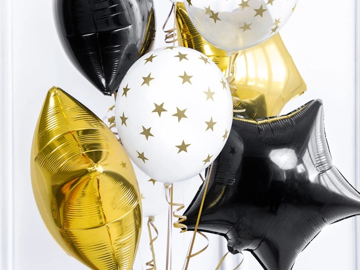 Balony PartyDeco Pastel Pure Gwiazdki 30 cm Białe 50 szt (5901157492609) - obraz 3
