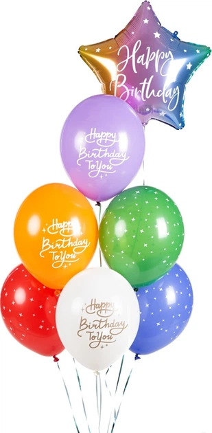 Balony PartyDeco Happy Birthday To You 30 cm 50 szt (5900779197114) - obraz 2