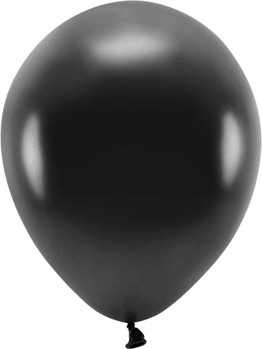 Balony PartyDeco Eco metalizowane 26 cm Czarne 100 szt (5900779135314) - obraz 2