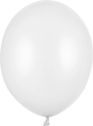 Повітряні кульки PartyDeco Strong Metallic 30 см Білі 100 шт (5901157485946) - зображення 2