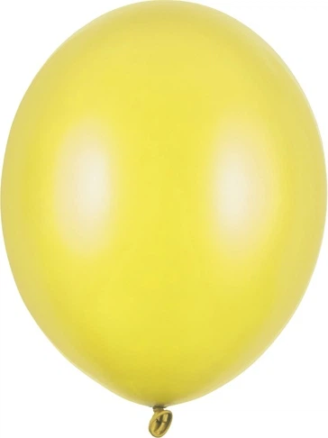 Повітряні кульки PartyDeco Strong Metallic 30 см Лимонні 100 шт (5901157486103) - зображення 2