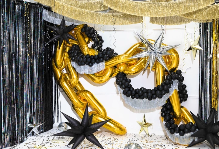 Гірлянда з повітряних кульок PartyDeco Ланцюг 67 м Золота 14 шт (5904555010574) - зображення 7