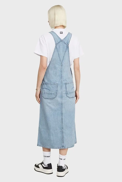 Жіночий блакитний джинсовий сарафан Dungaree Dress G-Star S D24351,D536 - Фото 4 Жіночий блакитний джинсовий сарафан Dungaree Dress G-Star S D24351,D536 - изображение 4