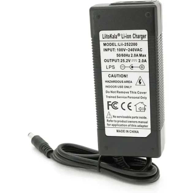 Блок живлення, Зарядне LiitoKala Lii-252200 Li-Ion 6s 25,2V 2A, 100-240 VAC, Роз'єм: 5,5x2,1 - зображення 3