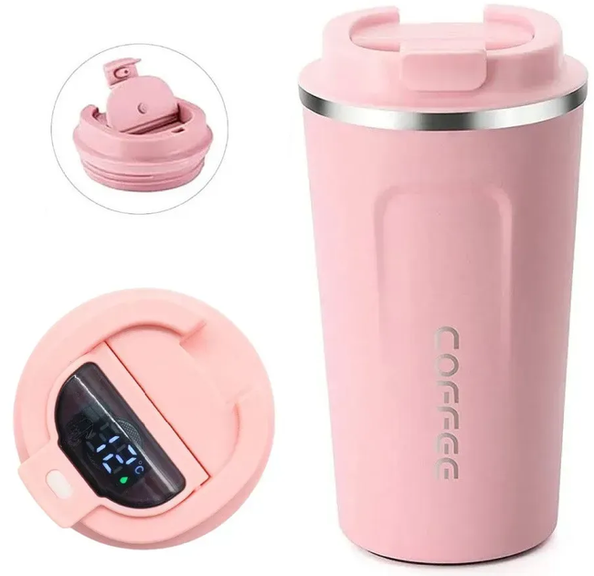 Термокружка RIAS EL-SW-1810 с датчиком температуры 510мл Pink (3_08187) - изображение 4