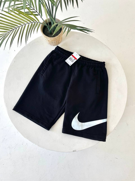 Чоловічі шорти Nike тринитка преміум вишитий логотип чорні S (LUX1573) - Фото 1 Чоловічі шорти Nike тринитка преміум вишитий логотип чорні S (LUX1573) - зображення 1