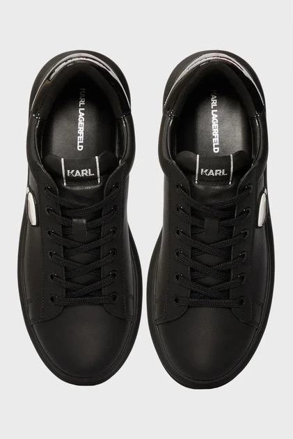 Чоловічі чорні шкіряні снікерси KAPRI MENS Karl Lagerfeld 42 KL52530N - зображення 4