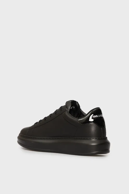 Чоловічі чорні шкіряні снікерси KAPRI MENS Karl Lagerfeld 42 KL52530N - зображення 5