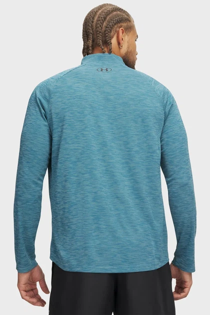 Чоловіча блакитна спортивна кофта UA Tech Textured 1/2 Zip Under Armour LG 1382797-466 - изображение 2