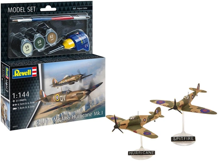 Zestaw modele do składania Revell Spitfire Mk.Ia and Hurricane Mk.I 688796 (4009803637716) - obraz 2