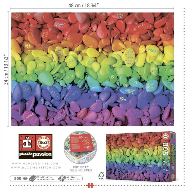 Puzzle Educa Kolorowe kamyczki 500 elementów (8412668192485) - obraz 3