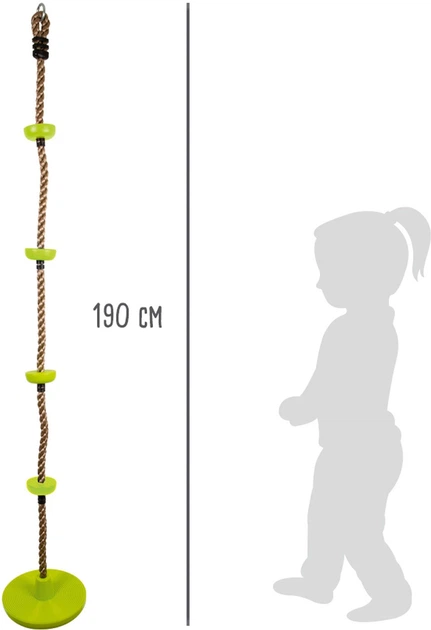 Мотузка для лазіння Small Foot з гойдалкою 2в1 Green 5410649 (4020972118783) - зображення 3