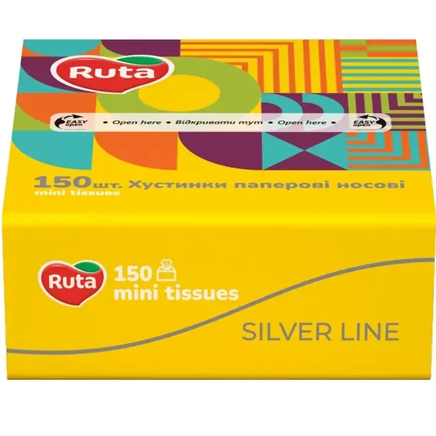 Хустинки паперові носові Ruta Mini Tissues 150 листів 2 шари х 16 шт (894193) - зображення 2