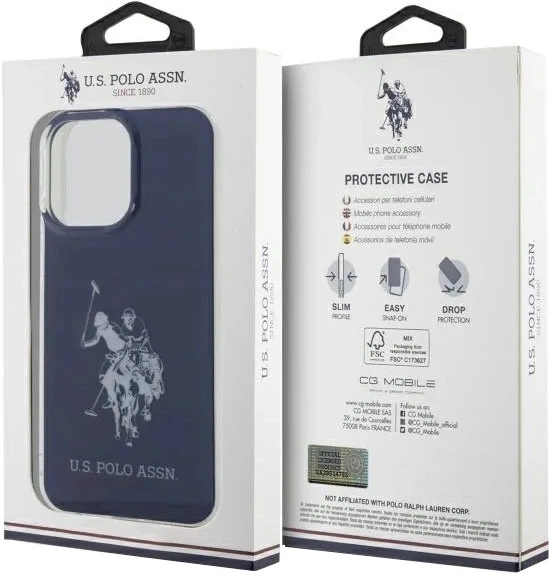 Etui U.S. Polo Shiny Big Logo USHCP15XTPUHRBV do iPhone 15 Pro Max Niebieskie (3666339386061) - obraz 3