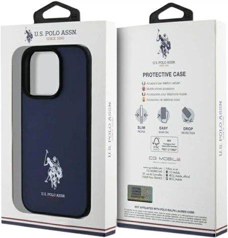 Etui U.S. Polo Leather Embroidered DH Color USHCP15XPGEV do iPhone 15 Pro Max Granatowe (3666339386139) - obraz 3