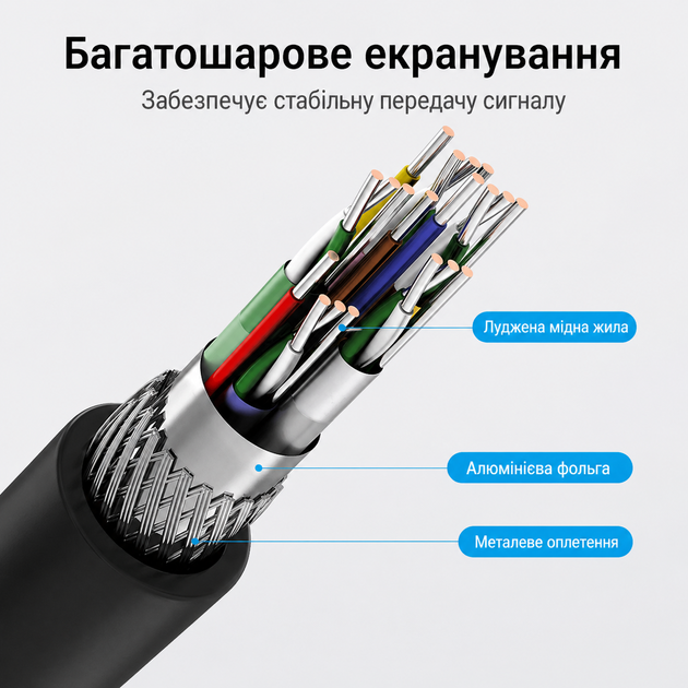 Кабель Vention HDMI M-M 1 м V2.0 4K 60Гц PVC з кутовим конектором 90 градусів Black (AARBF) - зображення 5