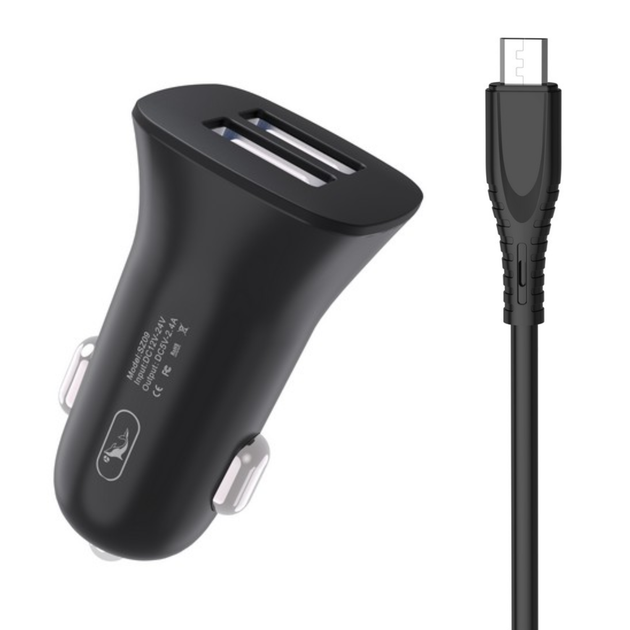 Автомобільний зарядний пристрій SkyDolphin SZ09V 15Вт 2USB QC 3.0 + кабель microUSB Black (AZP-000111) - Фото 1 Автомобільний зарядний пристрій SkyDolphin SZ09V 15Вт 2USB QC 3.0 + кабель microUSB Black (AZP-000111) - зображення 1
