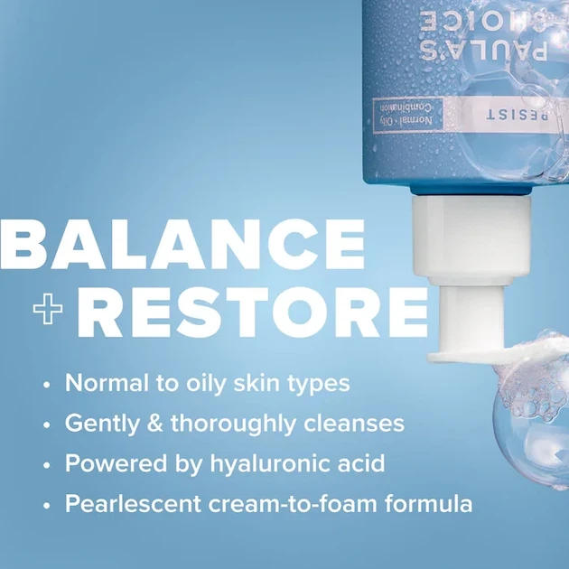 Гель для умывания Paula's Choice RESIST Perfectly Balanced Foaming Cleanser with Hyaluronic Acid - Фото 2 Гель для умывания Paula's Choice RESIST Perfectly Balanced Foaming Cleanser with Hyaluronic Acid - изображение 2
