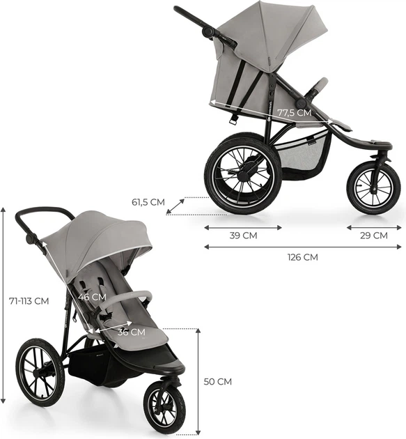 Прогулянкова коляска Kinderkraft HELSI 2 Сіра (KSHELS02GRY0000) - зображення 8
