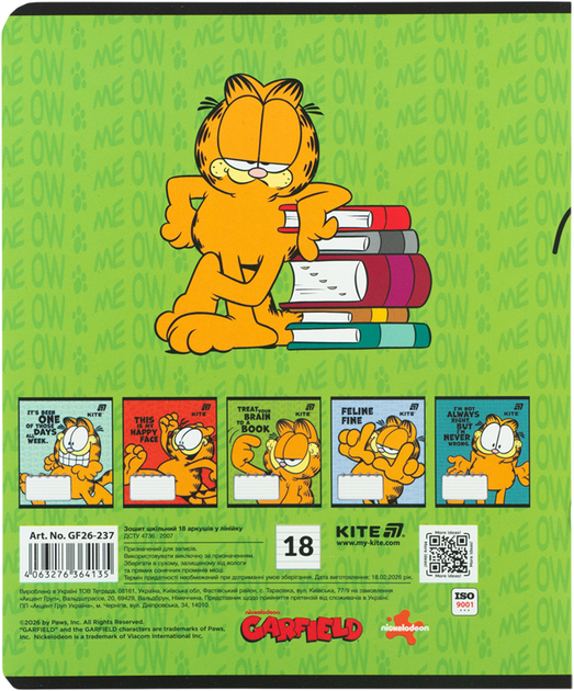 Набір зошитів Kite Garfield Retro/Classic 18 аркушів у лінію 10 шт (GF26-237/10) - зображення 17