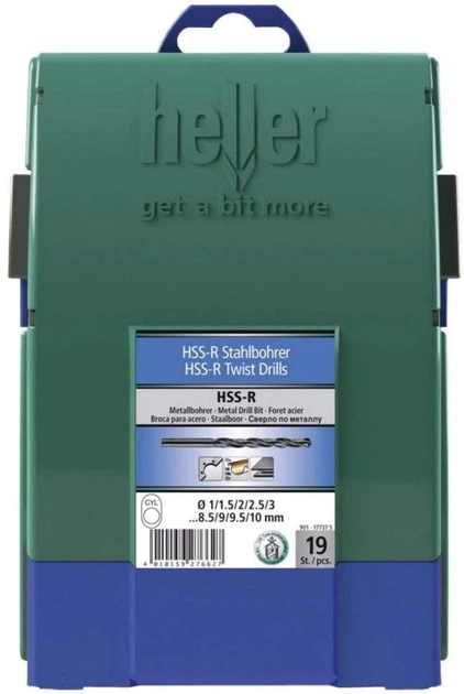 Набір свердел по металу Heller HSS-R 1-10 мм 19 шт (4010159177375) - зображення 2