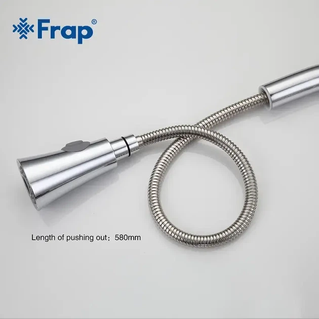 Смеситель для кухни Frap F6052 с выдвижным изливом, хром - изображение 6