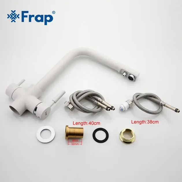 Смеситель для кухни Frap F4352-8 с подключением фильтра, белый - изображение 6