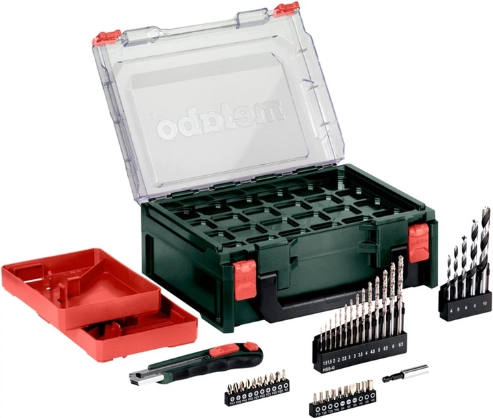 Акумуляторний дриль-шуруповерт Metabo PowerMaxx BS Basic Set 12V 2x2Ah Li-Power, Зарядний пристрій LC 40, Пластиковий кофр, з пересувною майстернею із 41 компонентом (600080710) - Фото 4 Акумуляторний дриль-шуруповерт Metabo PowerMaxx BS Basic Set 12V 2x2Ah Li-Power, Зарядний пристрій LC 40, Пластиковий кофр, з пересувною майстернею із 41 компонентом (600080710) - зображення 4
