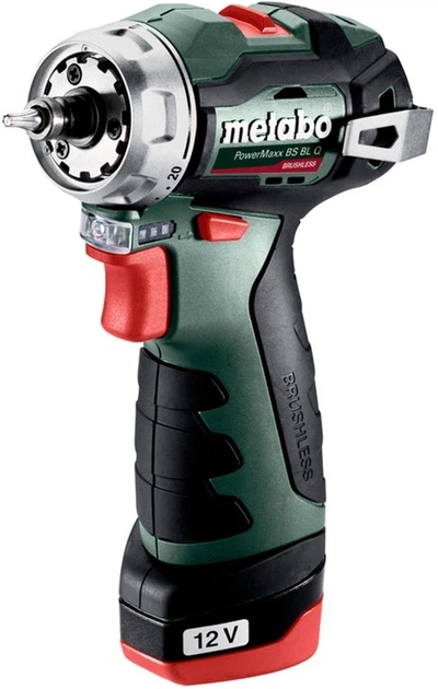 Аккумуляторная бесщеточная дрель-шуруповерт Metabo PowerMaxx BS BL Q 12V 2x2Ah Li-Power ЗП LC 24 Пластиковый кофр (601749500) - изображение 3