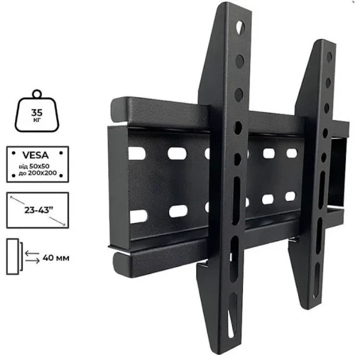 Настенное крепление для ТВ 23-43", Charmount TV02F, Black - изображение 6