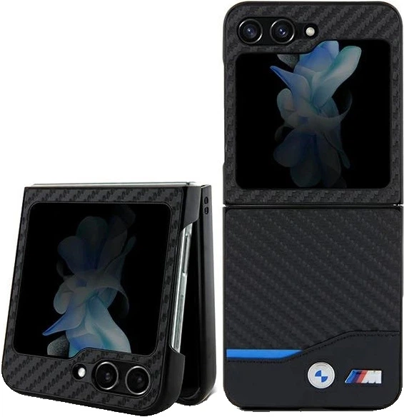 Etui BMW Leather Carbon BMHCZF522NBCK do Samsung Z Flip5 F731 Czarne (3666339174071) - obraz 3