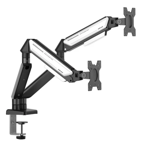 Кронштейн настільний для двох моніторів 17-32" AndaSeat Stealth II Duo, Black/White (AD-W-A6D-2S-BW) - зображення 2