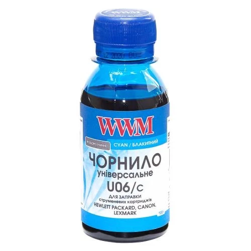 Чернила универсальные WWM Canon / HP / Lexmark, Cyan, 100 мл, водорастворимые (U06/C-2) - Фото 1 Чернила универсальные WWM Canon / HP / Lexmark, Cyan, 100 мл, водорастворимые (U06/C-2) - изображение 1