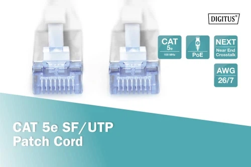 Патч-корд 0.5 м, SF/UTP, Grey, Digitus, Cat.5e, Cu, PVC (DK-1531-005) - Фото 2 Патч-корд 0.5 м, SF/UTP, Grey, Digitus, Cat.5e, Cu, PVC (DK-1531-005) - изображение 2